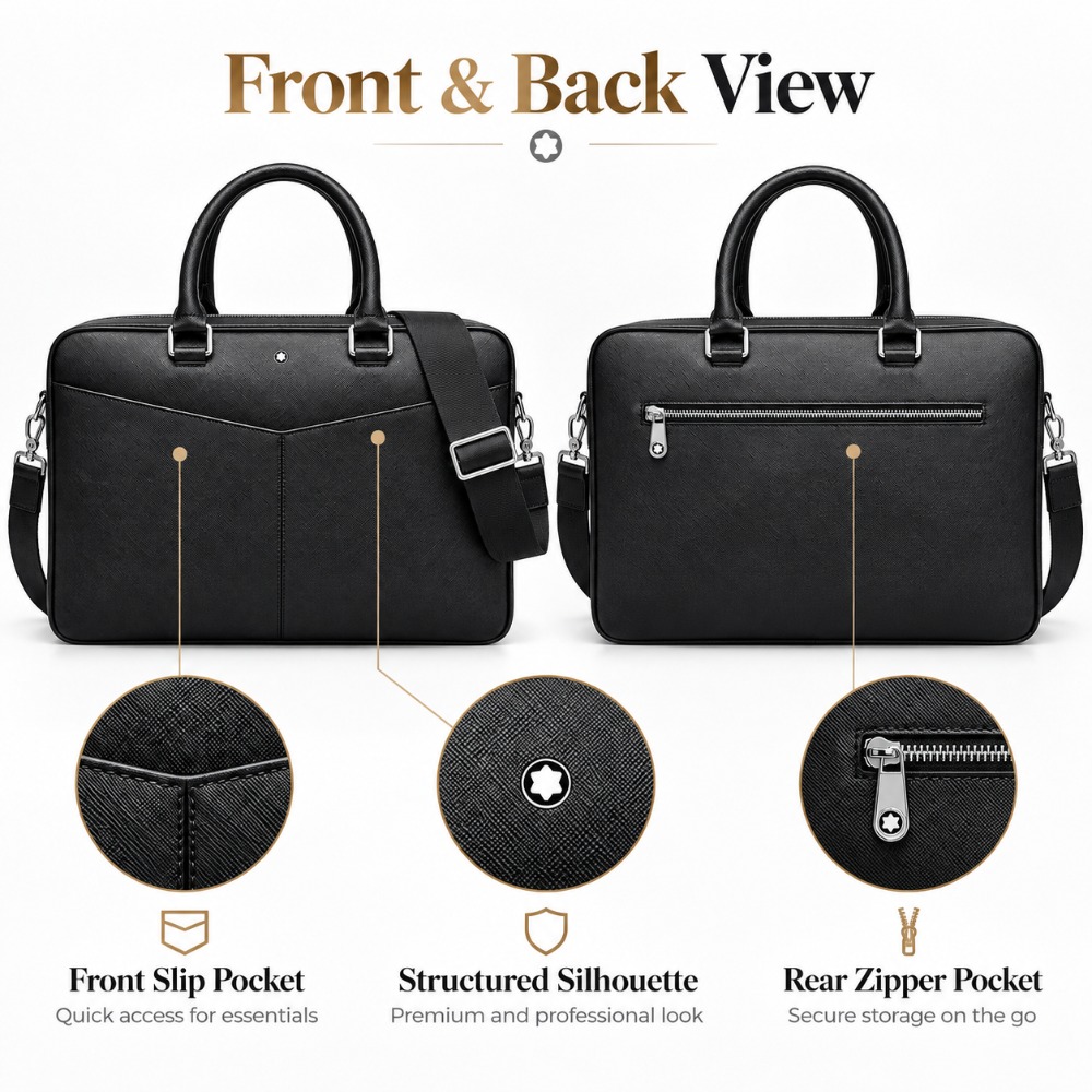 Luxury Men Business Briefcase  - Leather Briefcase recension och pris