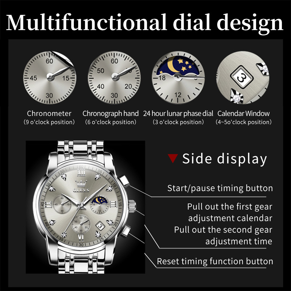 OLEVS 2858 Quartz Watch for Me - Luxury Watch Men recension och pris