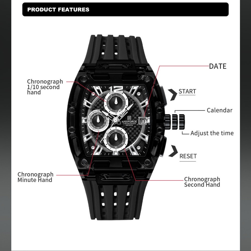 NAVIFORCE Man's Watch 5ATM Wat - Luxury Gift Set recension och pris