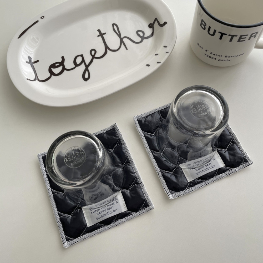 Korean Ins Love Quilted Metal  - Marble Coaster Set recension och pris