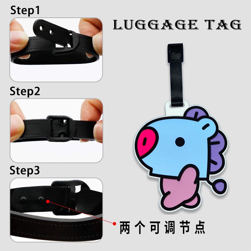 BT21 Cartoon Cute Keychain Kaw - Travel Luggage Set recension och pris