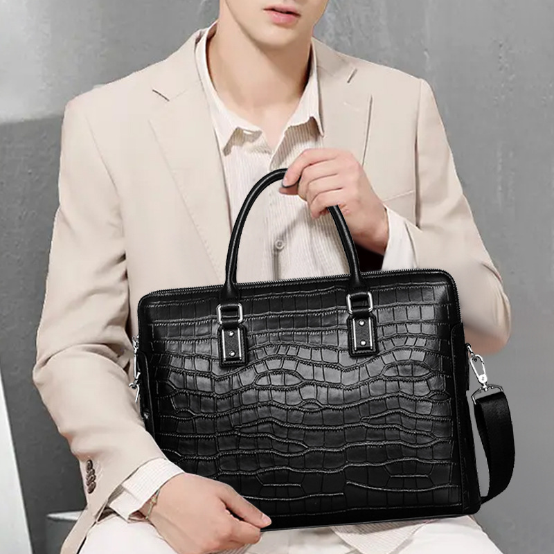 New Genuine Leather Men's Brie - Leather Briefcase recension och pris