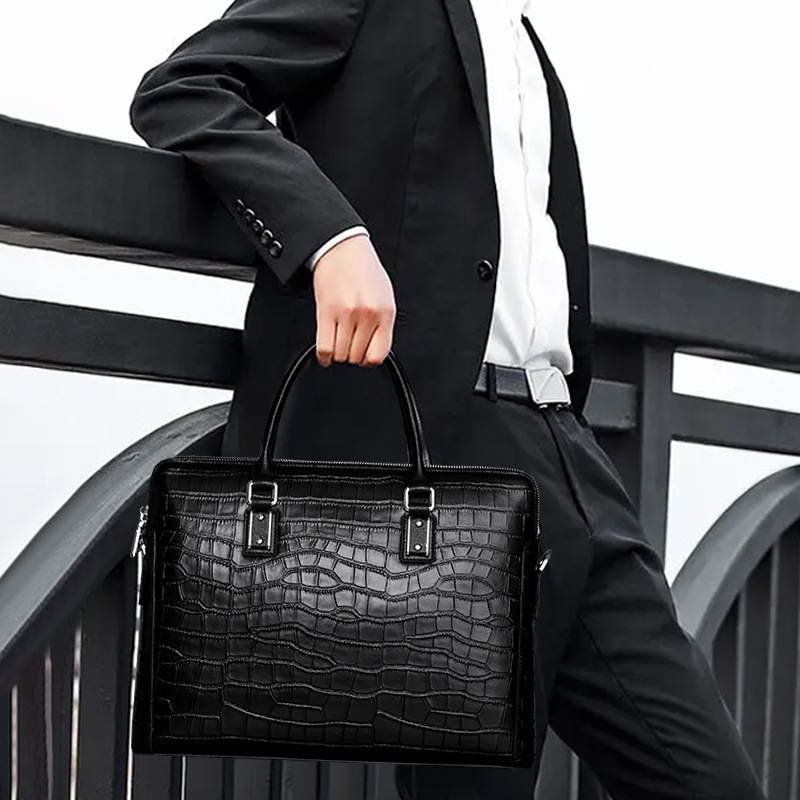 New Genuine Leather Men's Brie - Leather Briefcase recension och pris