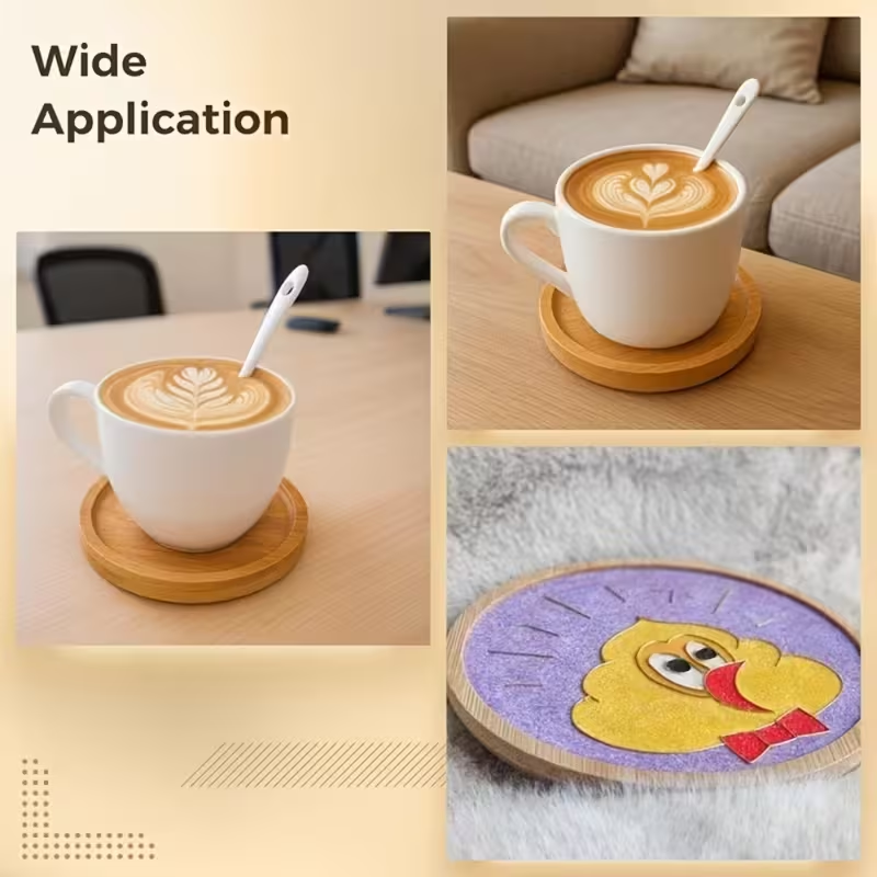 7-Piece Wooden Mosaic Coasters - Marble Coaster Set recension och pris