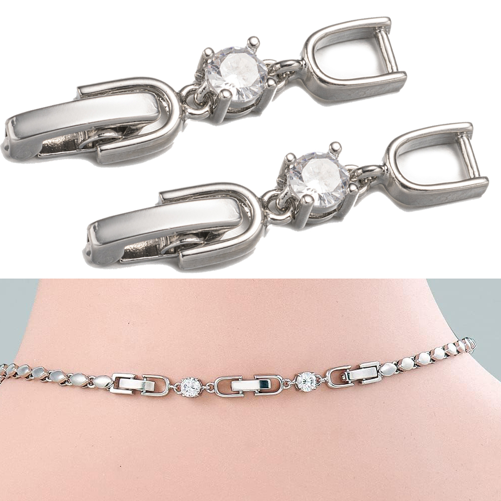 5pcs White Gold Plated Crystal - Gold Plated Jewelry recension och pris