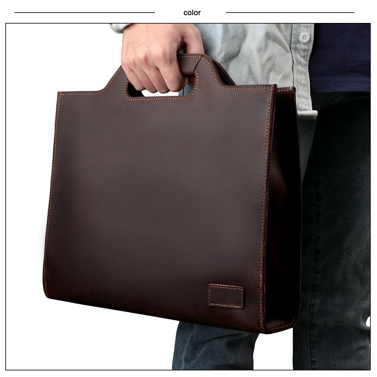 Men's laptop bag, men's should - Leather Briefcase recension och pris
